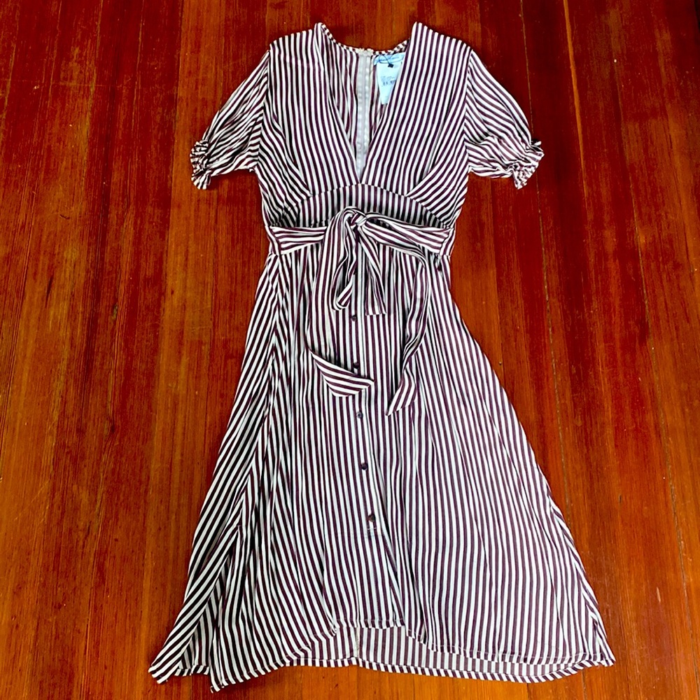 Brown striped dress